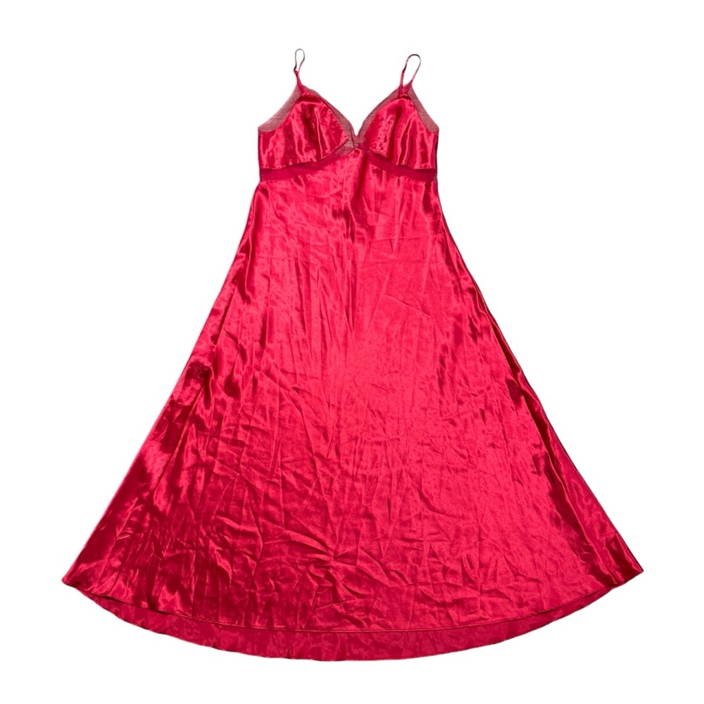 Victoria’s Secret Very Sexy Long Red Slip Dress Satin-Silk Feel Size Large